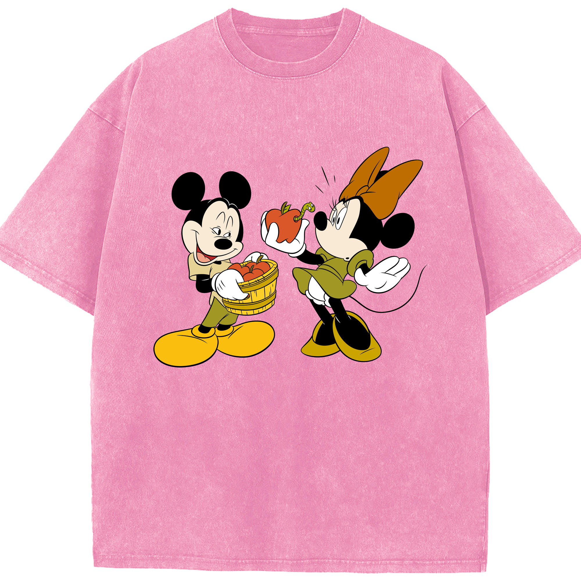 （画像用） ミッキーマウス Mickey Mouse 綿100% ヴィンテージ風 半袖Tシャツ（フロントプリント）